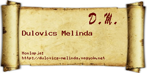 Dulovics Melinda névjegykártya